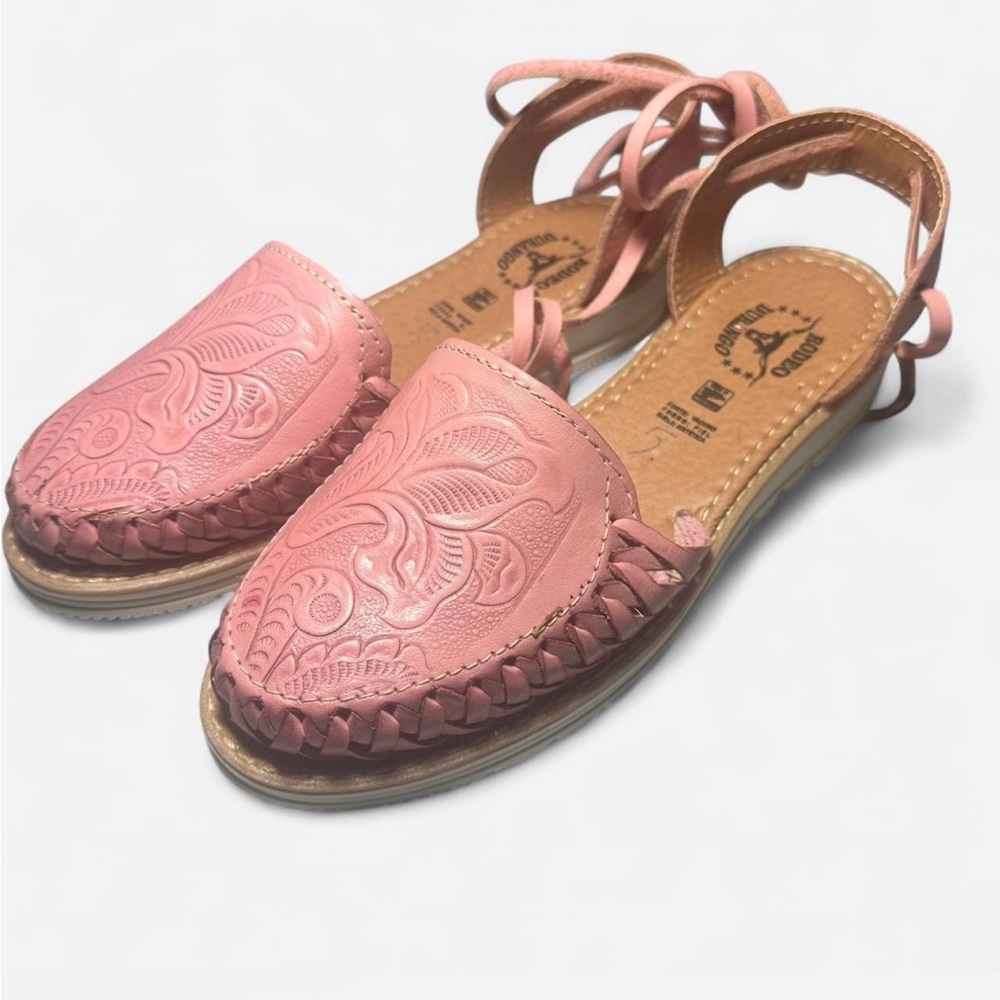 Pink Leather Sandals